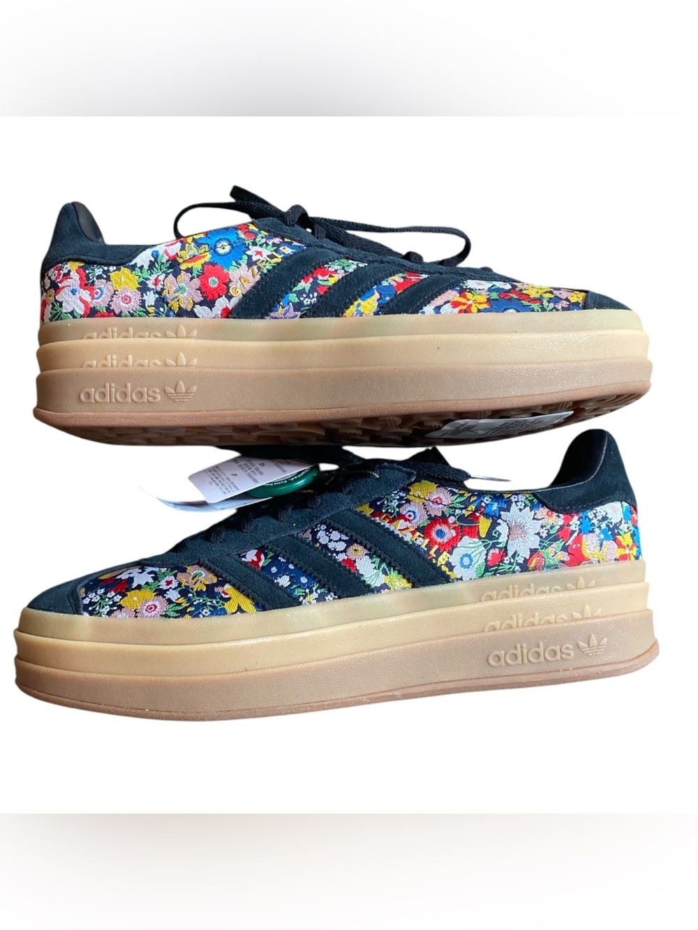 NWT Adidas X Liberty Gazelle Bold Suede & Textile Floral Triple Stacked Sneakers - Picture 6 of 7